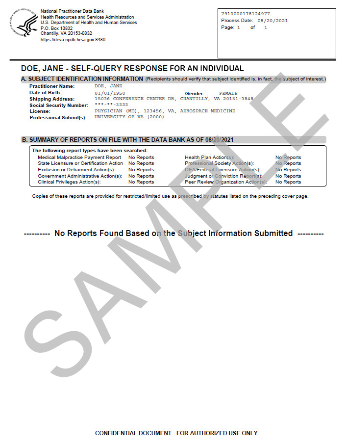 Self-Query Response Page