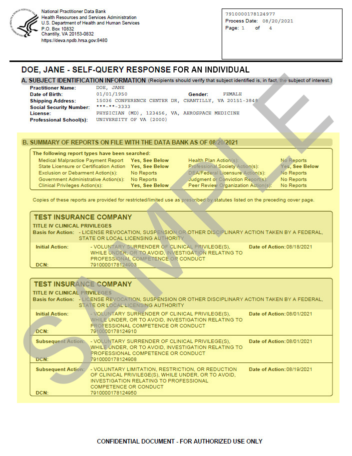 Self-Query Report Summary